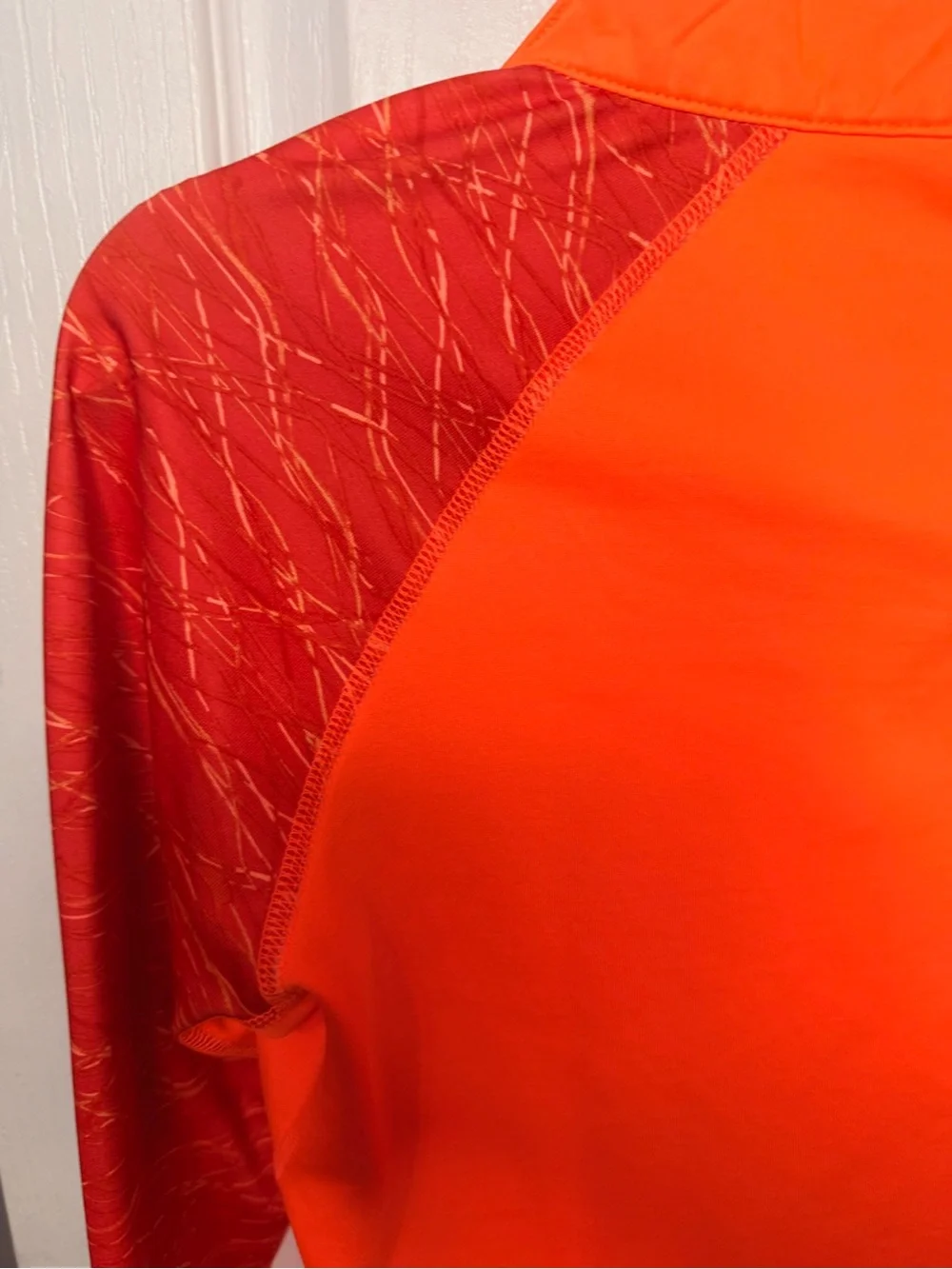 Nike Women’s Long-Sleeve Quarter-Zip Performance pullover- Neon Orange